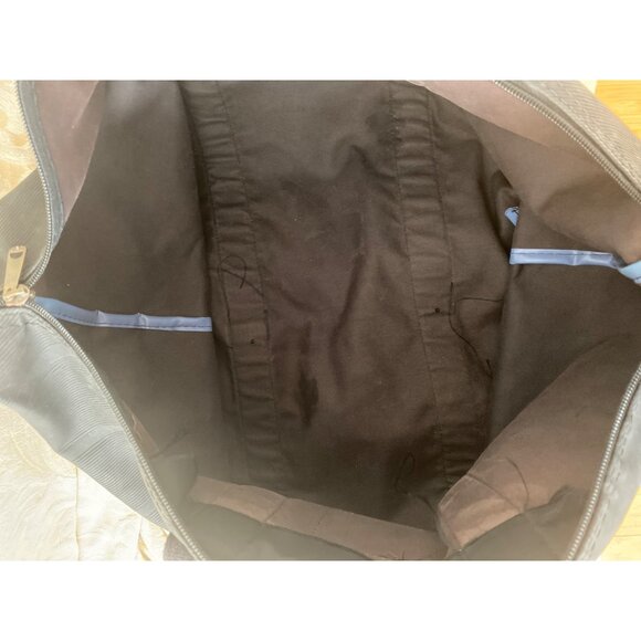 Chanterelle Repurposed Rubber Duffel Bag Adjustable Strap Leather Accents - Picture 15 of 15